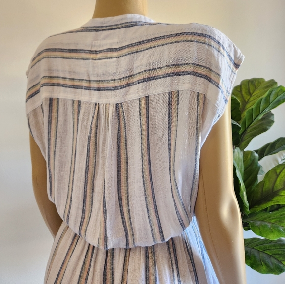 Rails Linen Angelina Dress Grated Print White Color Size M NWT Women Vacation - Picture 11 of 15